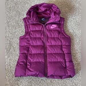 Nike Purple Down Puffer Vest Women’s Size Medium